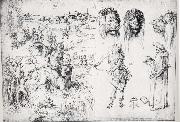 Albrecht Durer Sketch Sheet with the Rape of Europa oil on canvas